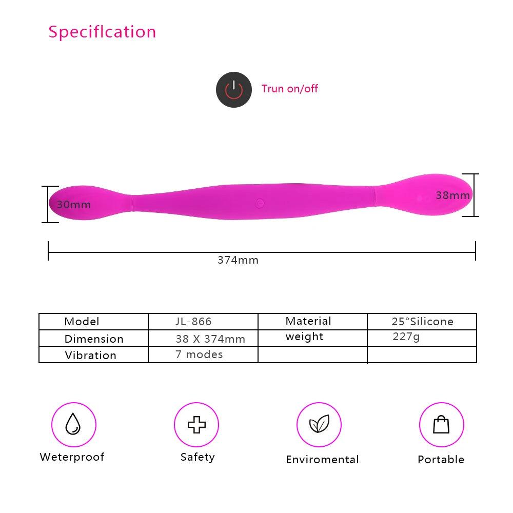 Dubbel Nöje Silikon Vibrator för Hands-Free Njutning - WIQ