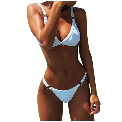 Elegant Bandeau Bikini Set med Unik Enaxeldesign - WIQ