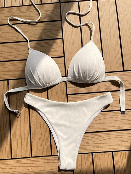 Elegant Halter Bikini med Stödjande Kupor - WIQ