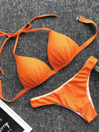 Elegant Halter Bikini med Stödjande Kupor - WIQ