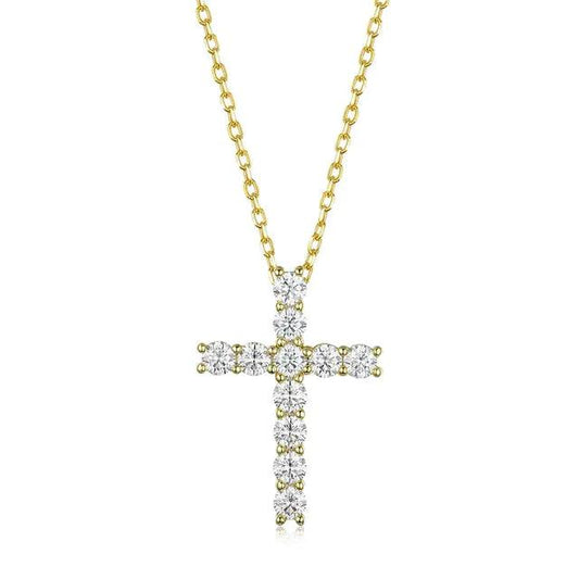 Elegant Moissanite Korshänge - Silver Smycken för Kvinnor - WIQ