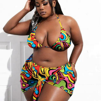 Elegant Plus Size Bikini Set för Kurviga Drottningar - WIQ