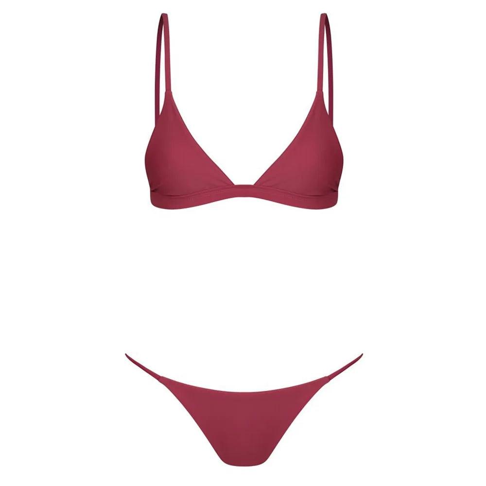 Elegant Push-up Badkläder Set: Bandeau Bikini - WIQ