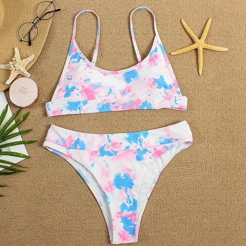 Elegant Tie Dye Bikini Set med Stadschica Vibbar - WIQ