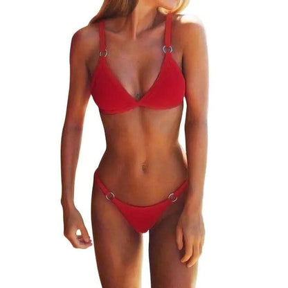 Elegant Triangel Bikini Set för Strandlooken - WIQ