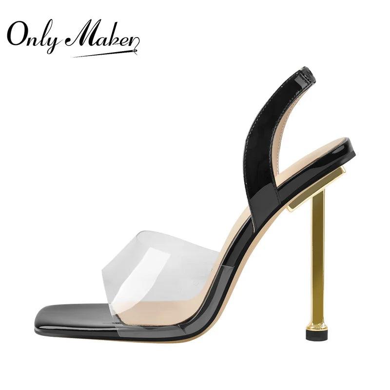 Eleganta Square Toe High Heel Sandaler för Kvinnor av Onlymaker - WIQ