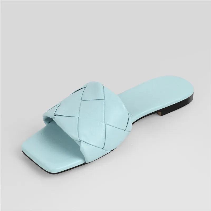 Eleganta Svarta Peep Toe Sandaler - Bekväma Slip-on Mulor - WIQ