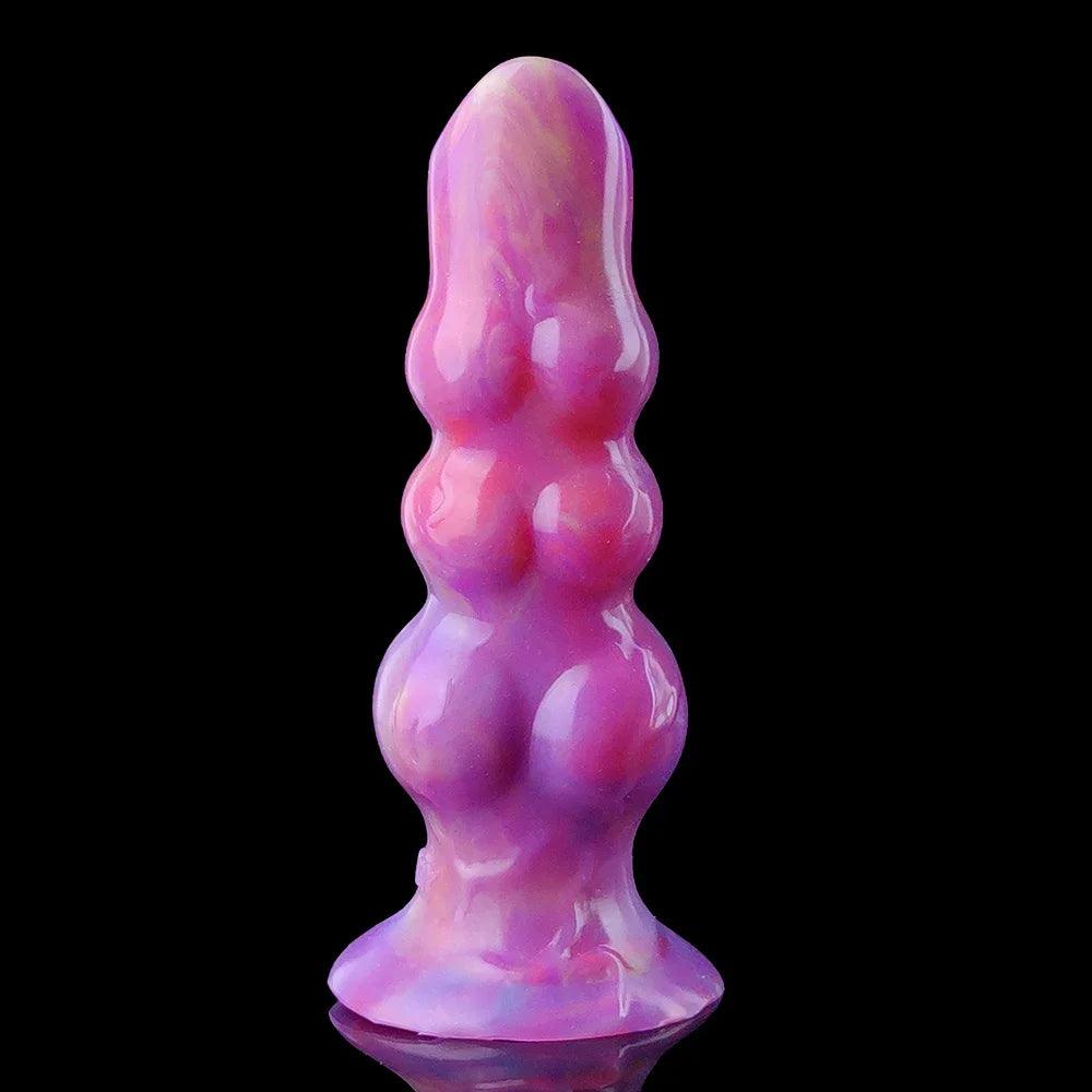 Fantasi Ägg Knut Djur Dildo Silikon Analplugg Luminöst - Uppblåsbar Ovipositor - WIQ