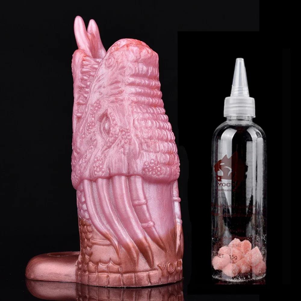 Fantasy Drakdildo Manschett med Anti-drop Ring - Silikon sexleksak - WIQ