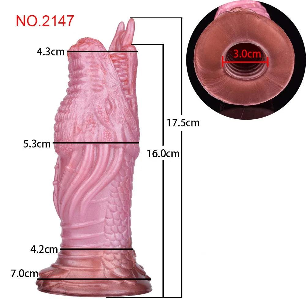 Fantasy Drakdildo Manschett med Anti-drop Ring - Silikon sexleksak - WIQ