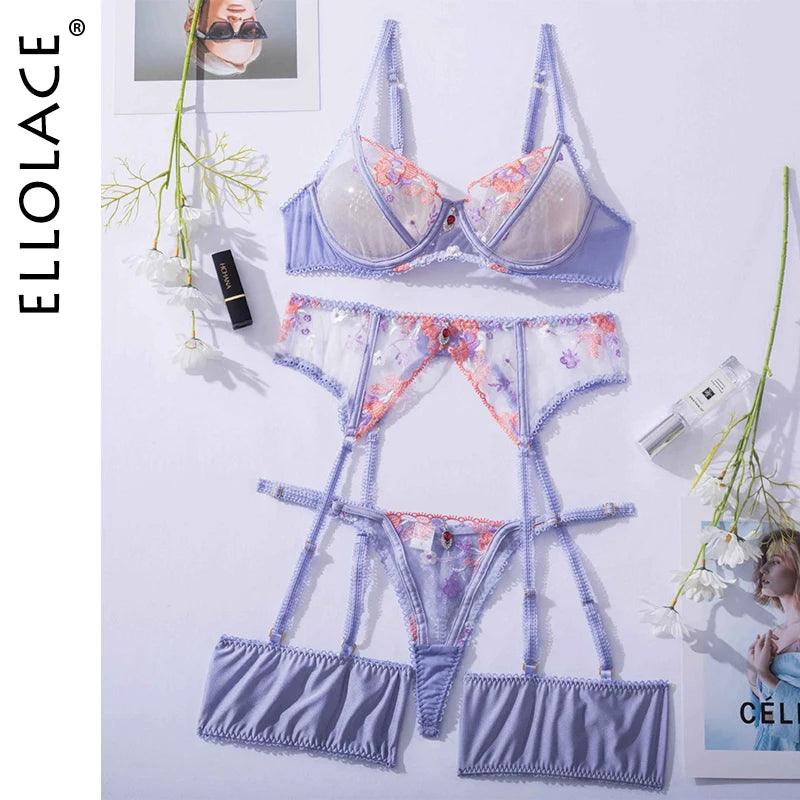 Förtrollande Ellolace Transparent Underklädes Set - WIQ