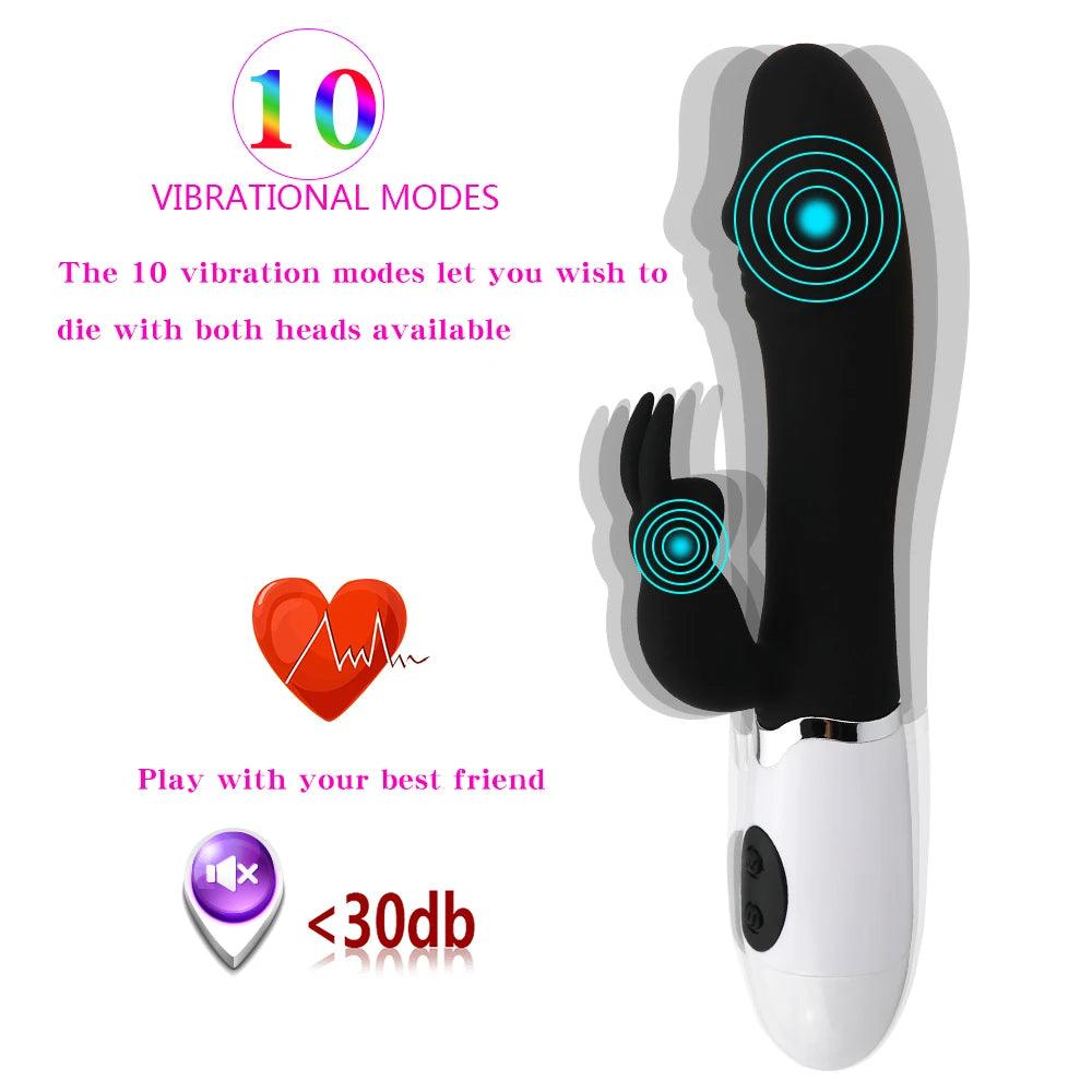 G Punkt Kaninvibrator med Realistisk Design & 10 Vibrationslägen - Naturtrogen Upplevelse & Kraftfulla Sensationer - WIQ