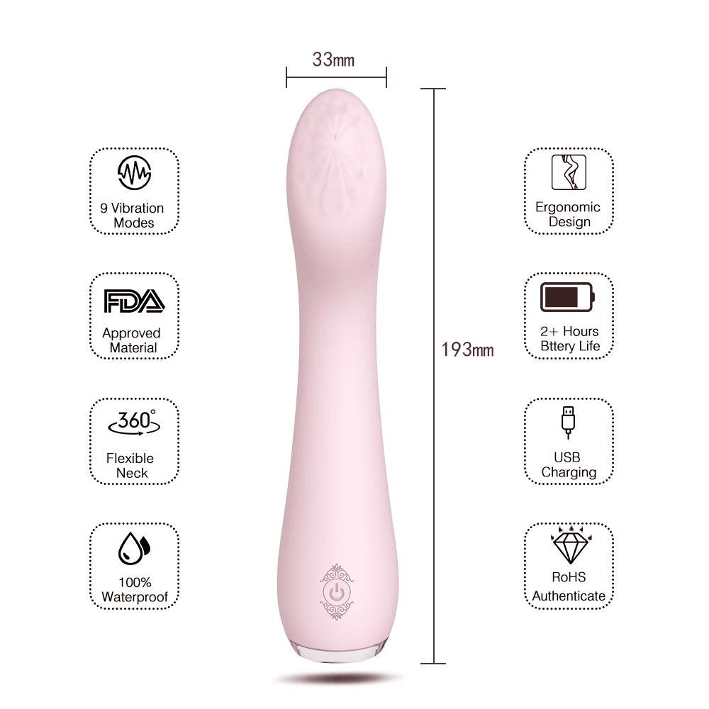 G-Punkts Dildo Vibrator med 9 Lägen för Ökad Njutning - WIQ