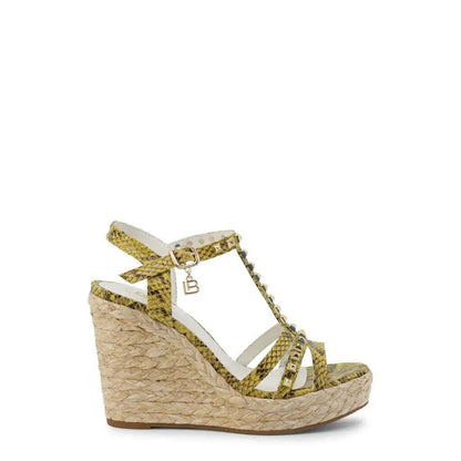 Gula Ormskinn Kilklack Sandaler med Espadrille Platta - WIQ