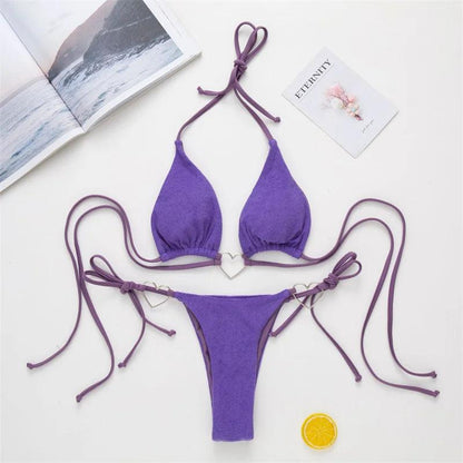 Hjärtformad Strand Bikini Set med Förförisk Design - WIQ