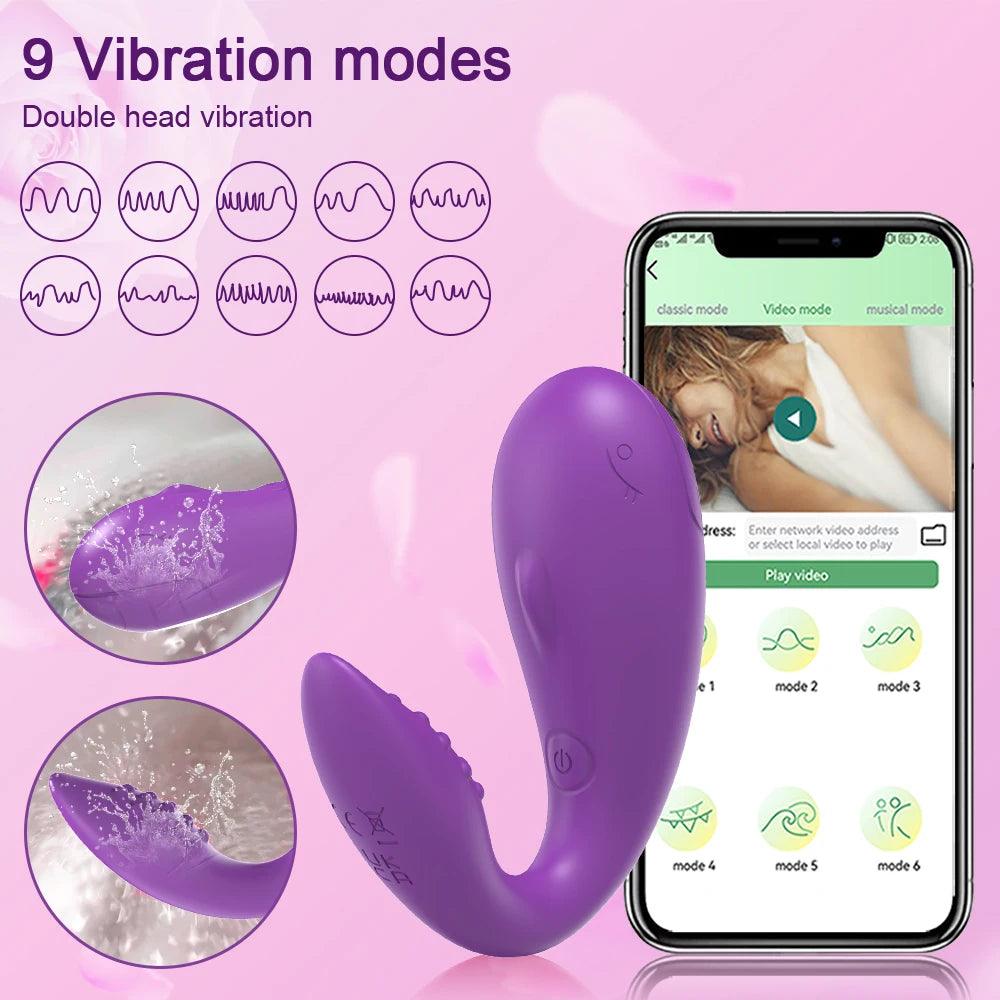 Innovativ Silikonvibrator med Dubbel Stimulans och App-Kontroll - WIQ