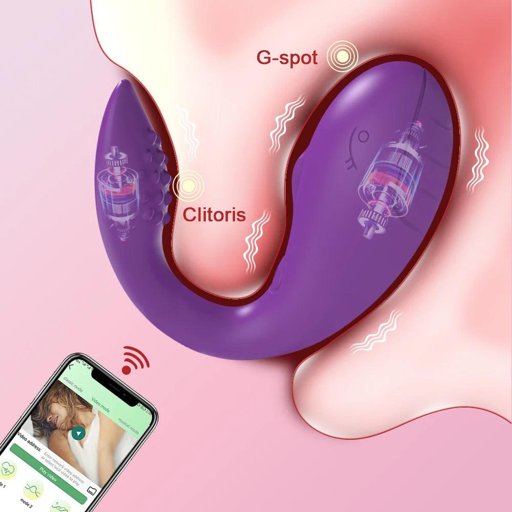 Innovativ Silikonvibrator med Dubbel Stimulans och App-Kontroll - WIQ