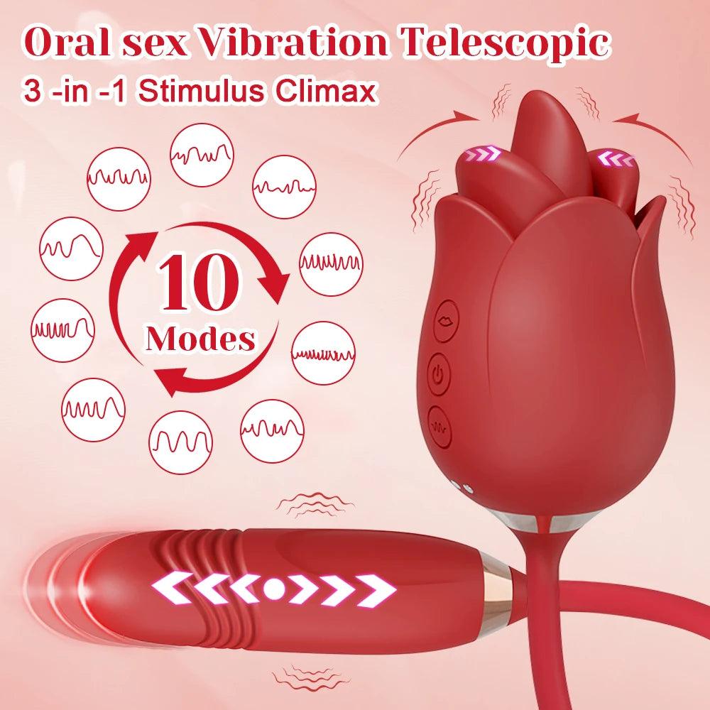 Intensivt Lickande Vibratorägg för Kvinnor - Röd - WIQ