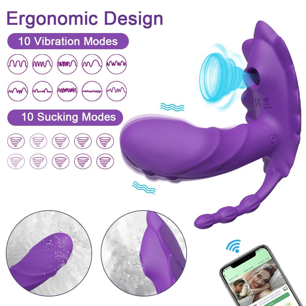 Intim Nöje: 3-i-1 Trådlös Vibrator för Kvinnor - G Punkt Dildo, Klitorisstimulator - WIQ