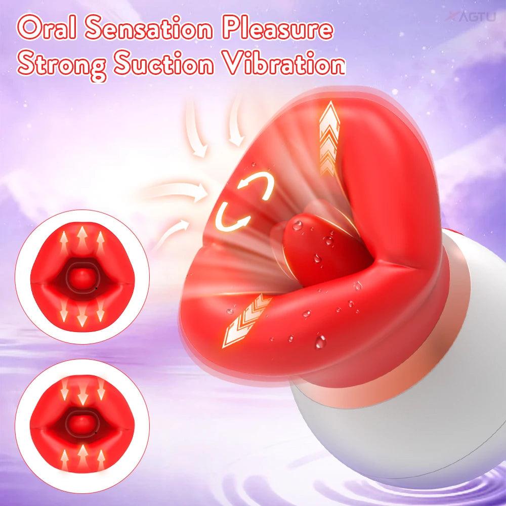 Kraftfull Tongue Licker Vibrator - Klitoris och Bröstvårtstimulans - WIQ
