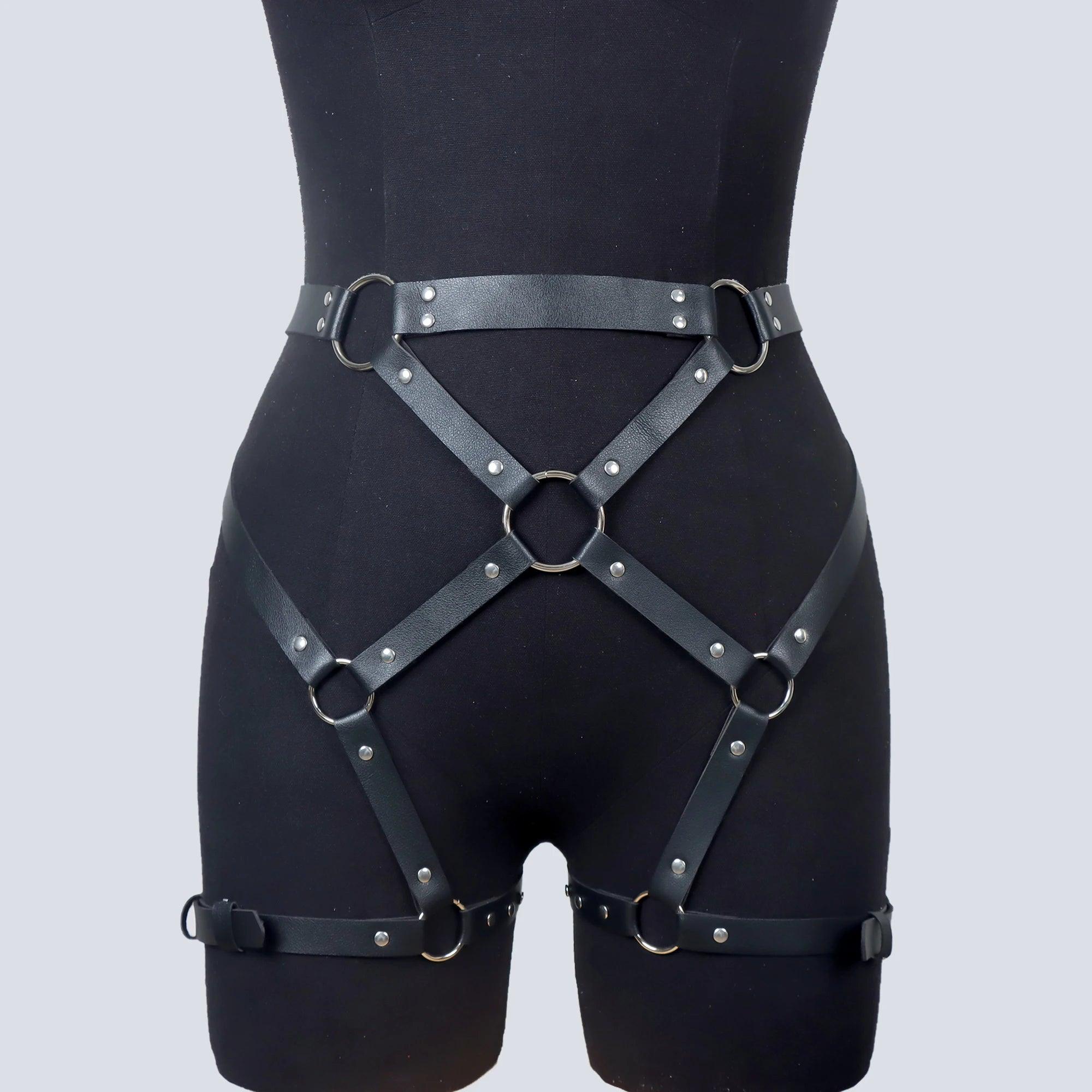 Läder Garter Belt Harnesk: Goth BDSM-Underkläder - WIQ