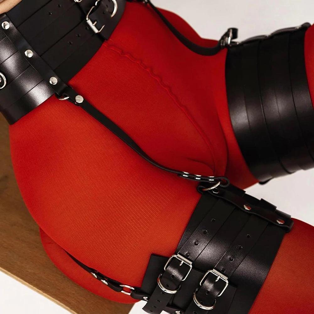 Läder Harness Lår Garter - Punkig Underkläder och Accessoar - WIQ