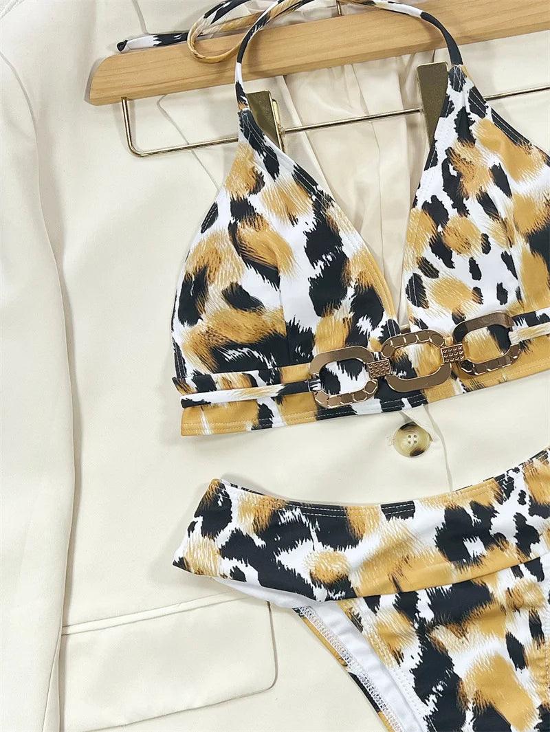 Leopardmönster Bikini Set för Stilmedvetna Stranddagar - WIQ