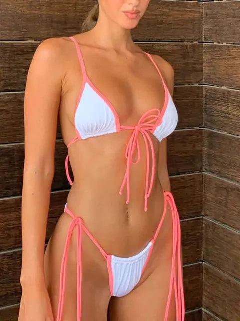 Lockande Triangel Bikini Set med Dubbelsidig Design - WIQ