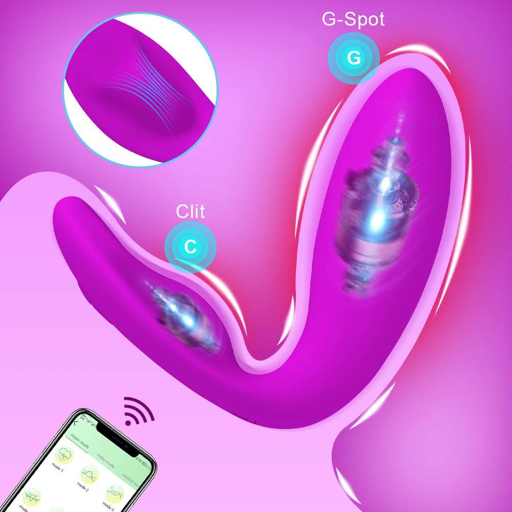 Lycklig Trådlös Bluetooth Vibrator för G-punkten och Klitoris - WIQ