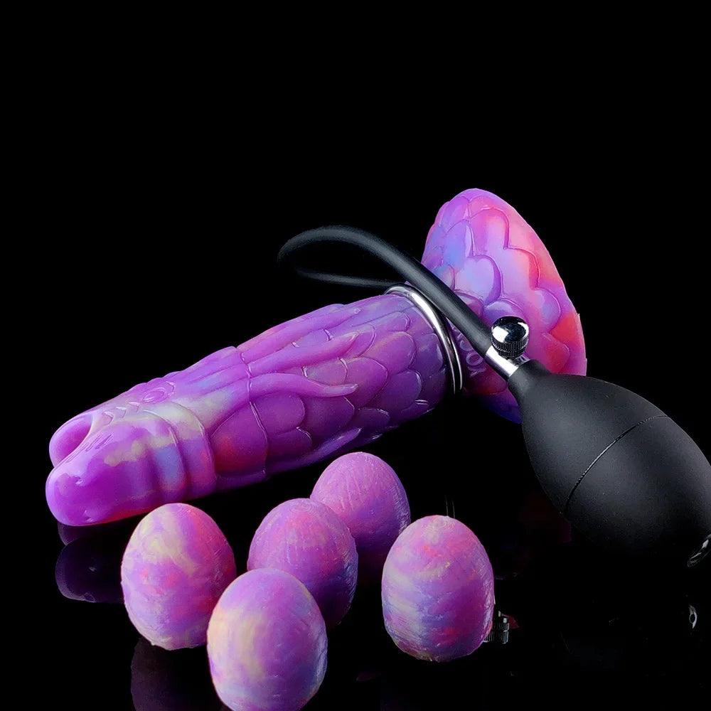 Lysande Drakdildo & Ägg Stimulator Vuxenspel med Anala Pluggar - WIQ