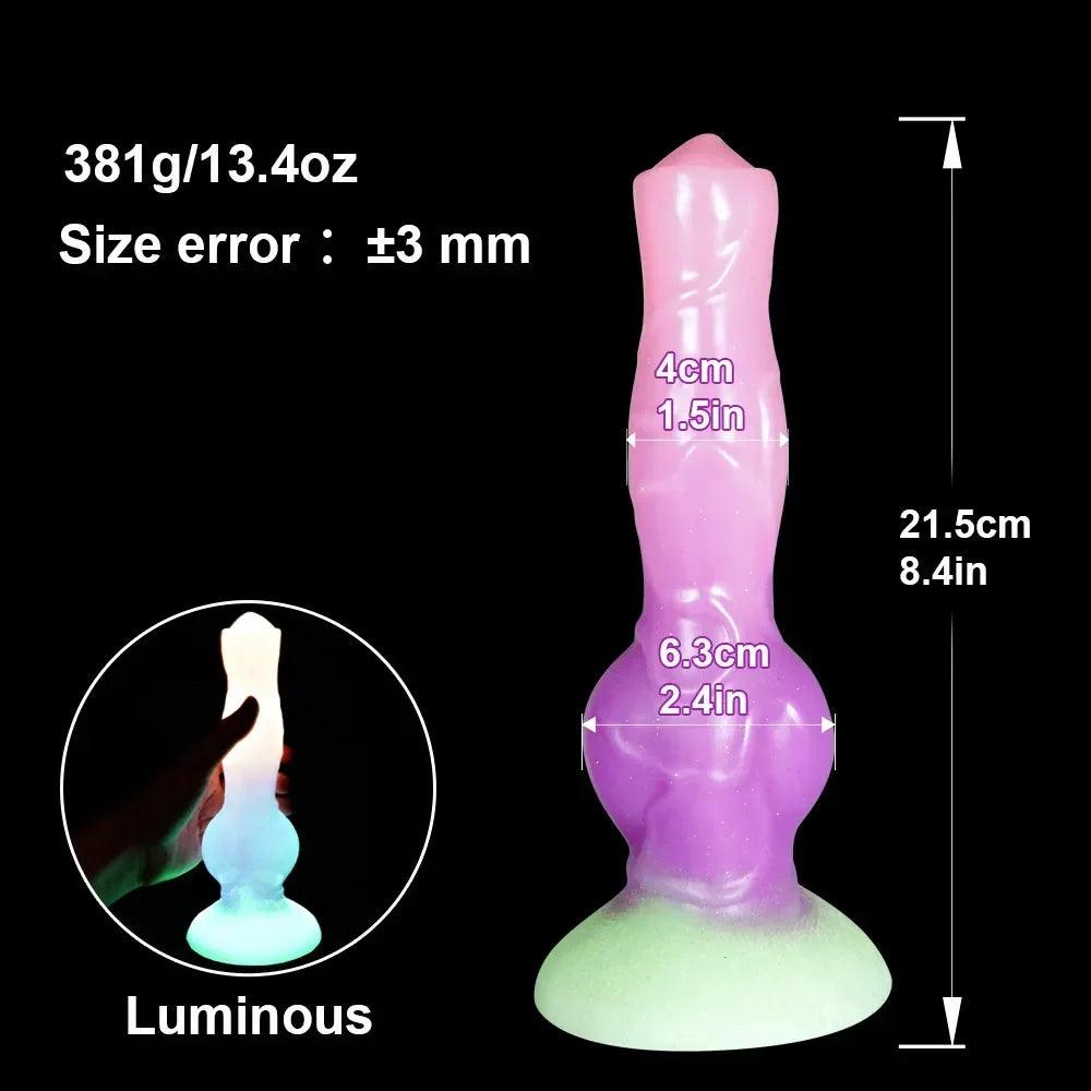 Lysande Hund Dildo i Silikon - Realistisk Djurpenis - WIQ