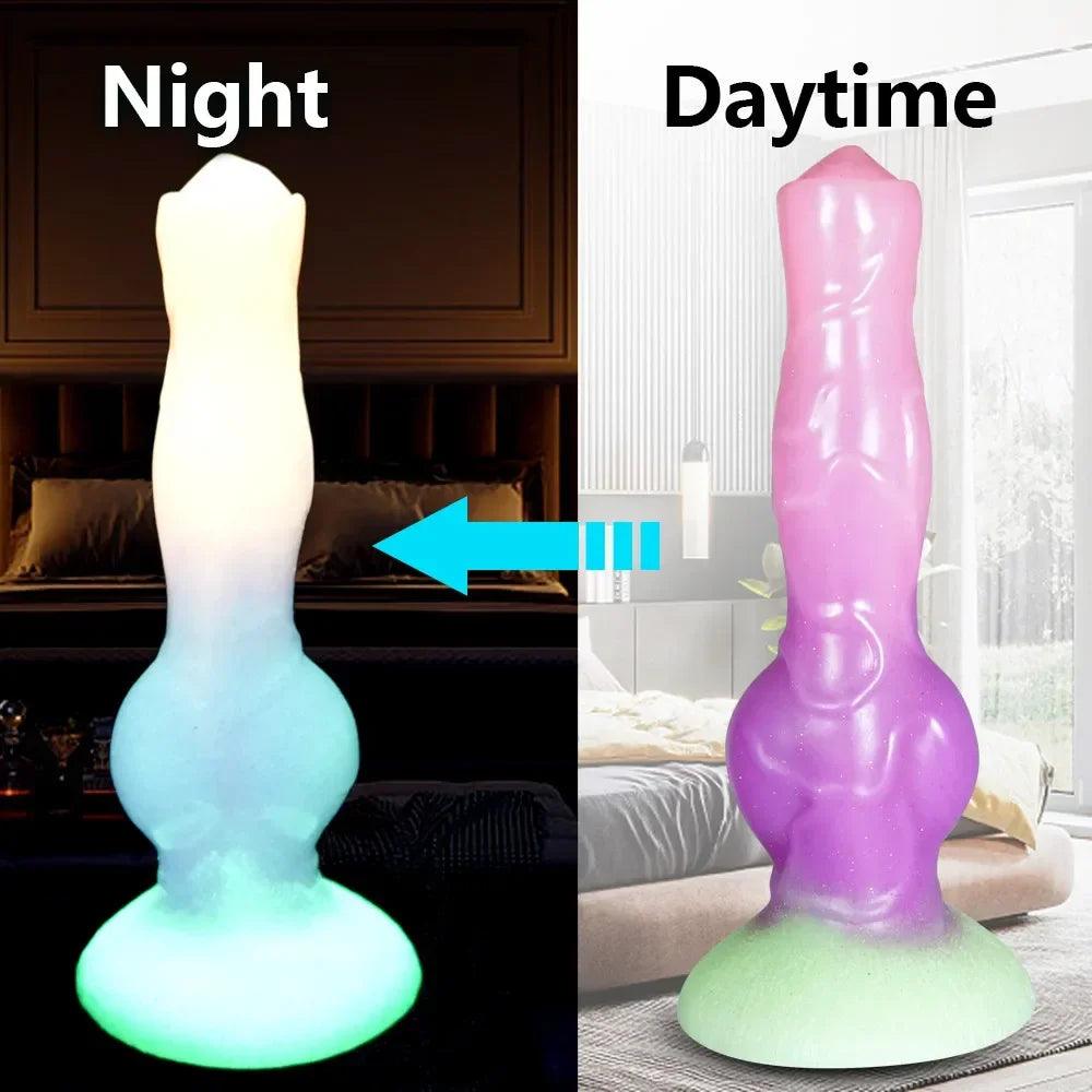 Lysande Hund Dildo i Silikon - Realistisk Djurpenis - WIQ