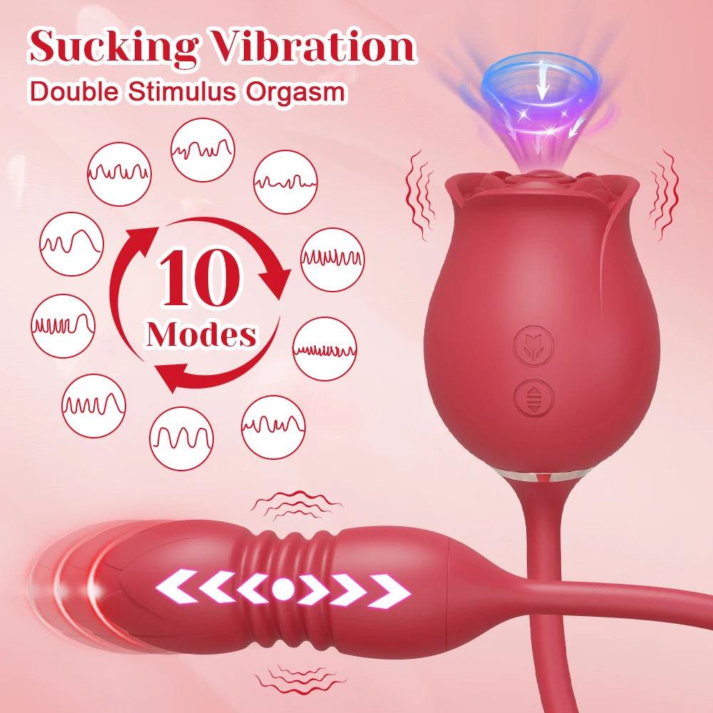 Lyxig Klitoris- och G-Punktsstimulator - Röd Silikonvibrator - WIQ