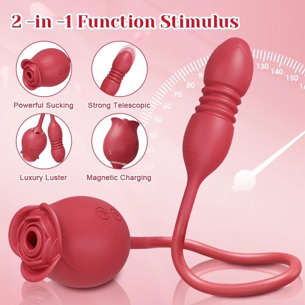 Lyxig Klitoris- och G-Punktsstimulator - Röd Silikonvibrator - WIQ