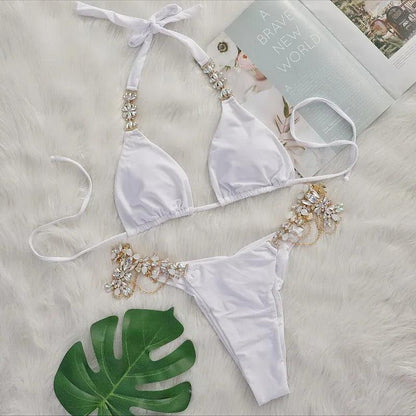 Lyxig Rhinestones Brazilia Bikini Set - Skimrande Strandklädsel - WIQ