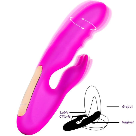 Lyxig Silikon G-Punkt Kaninvibrator med Klitorisstimulator - Vattentät och Uppladdningsbar - WIQ