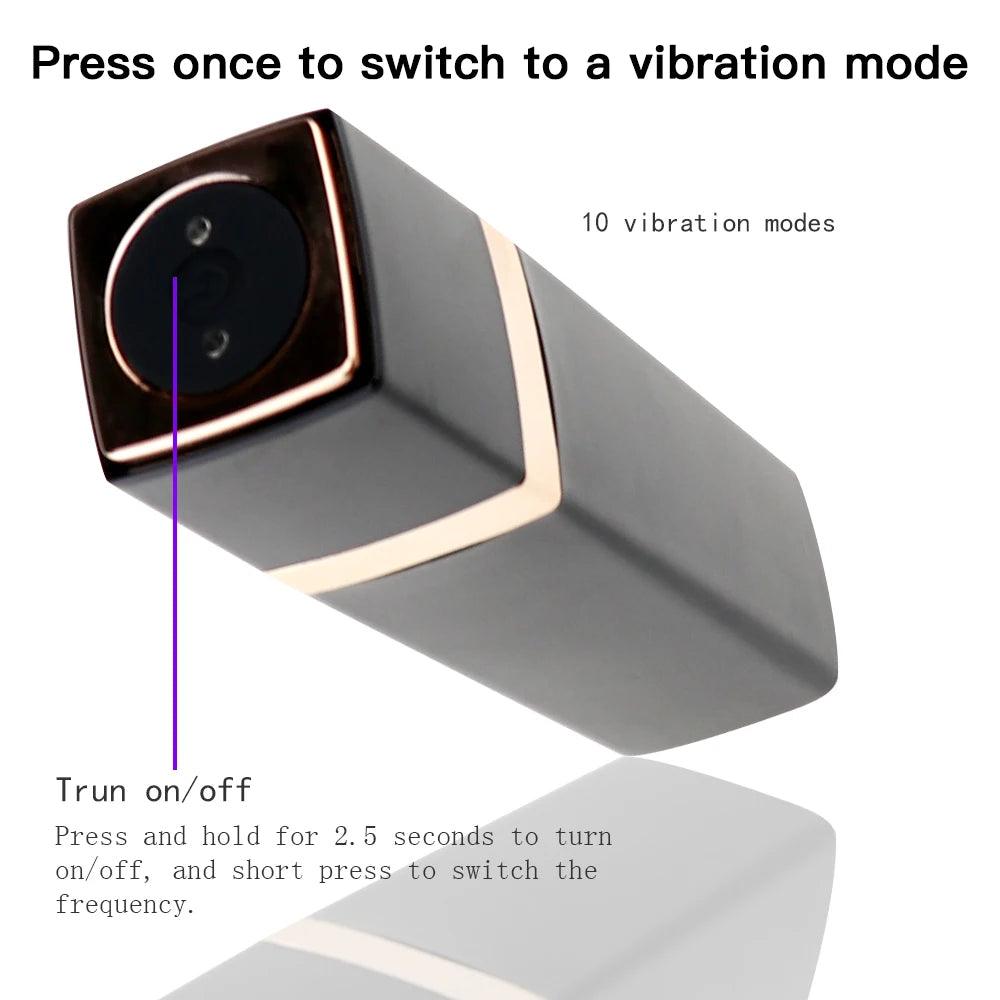 Mini Vibrerande Läppstift med 10 Hastigheter - WIQ