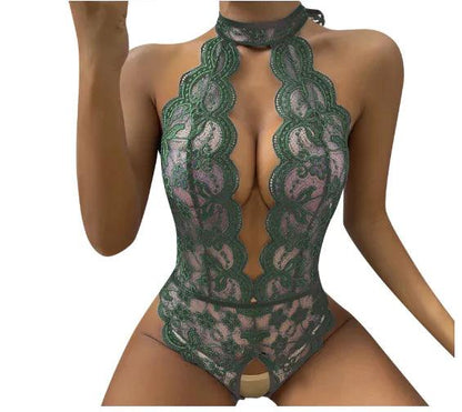 Passion Lace Teddy med Öppen Bh - Sensuell och Förförisk - WIQ