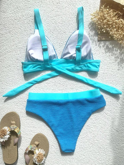 Patchwork Bikini Set för Strandstil - WIQ