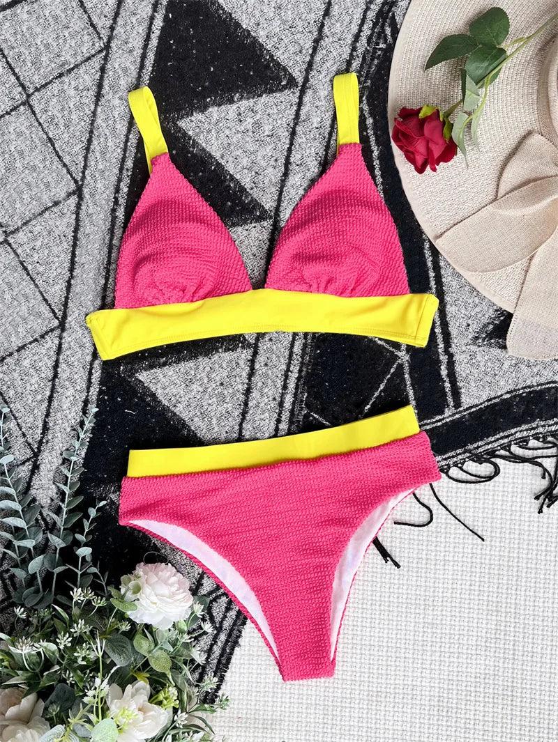 Patchwork Bikini Set för Strandstil - WIQ