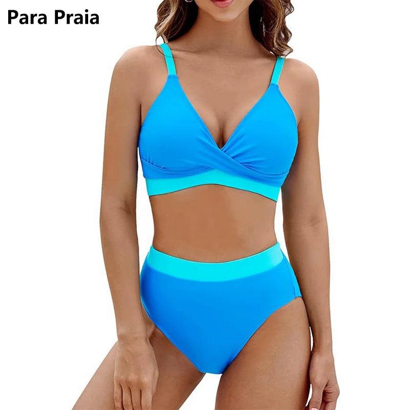 Retro Chic Hög Midja Bikini Set för Stranden - WIQ