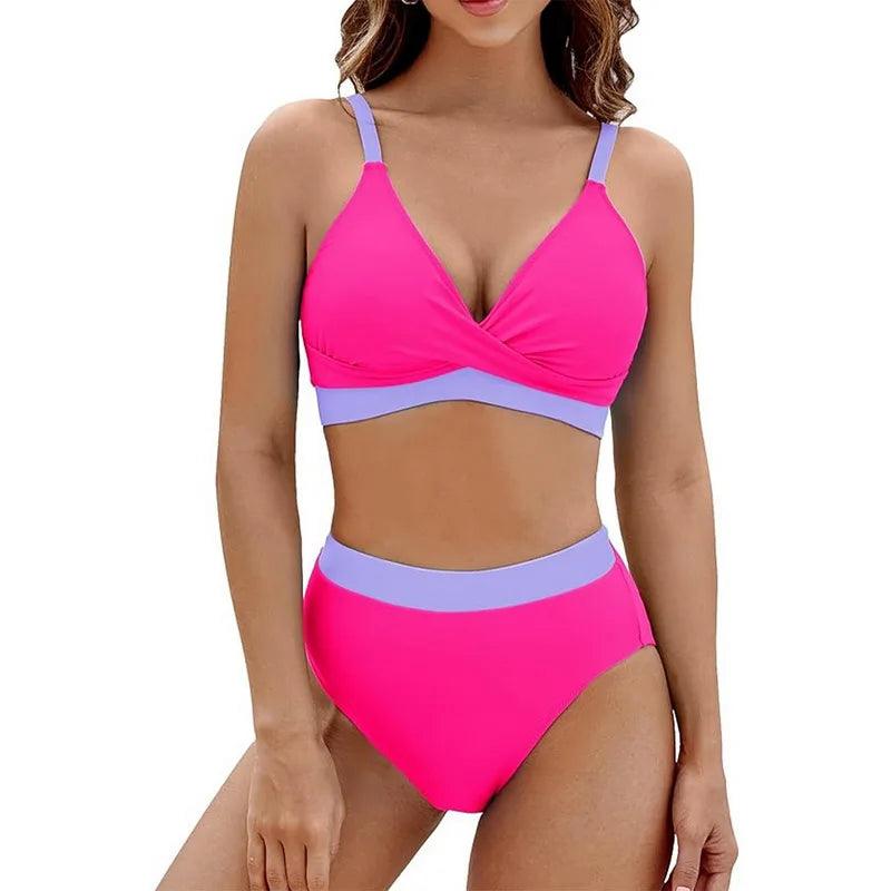 Retro Chic Hög Midja Bikini Set för Stranden - WIQ