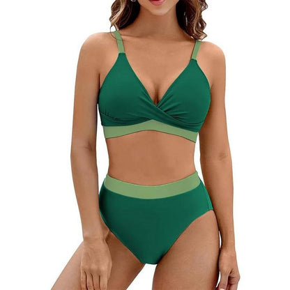 Retro Chic Hög Midja Bikini Set för Stranden - WIQ