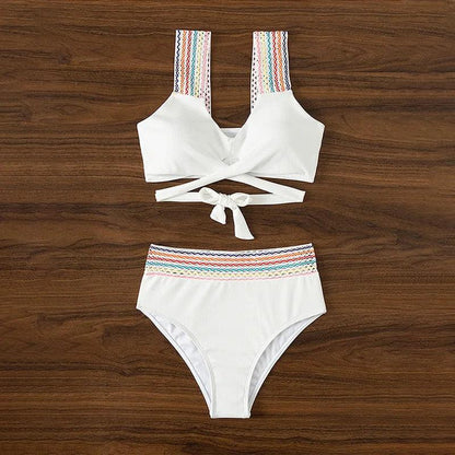 Retro Chic Hög Midja Bikini Set - Snygga Badkläder - WIQ