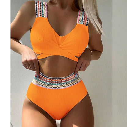 Retro Chic Hög Midja Bikini Set - Snygga Badkläder - WIQ