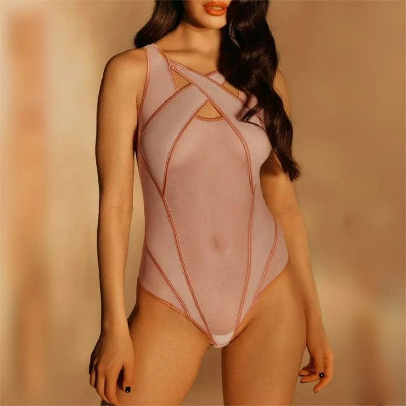 Rosa Bodycon Bodysuit - Elegant Festivalunderkläder - WIQ