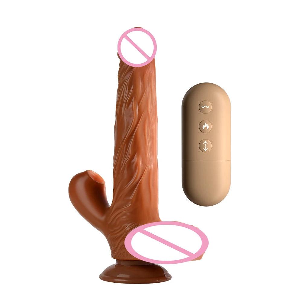 Roterande Dildo med Realistisk Textur - Trådlös Njutning - WIQ