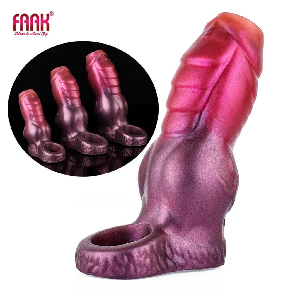 Silikon Fantasy Knot Dildo Sleeve - Ribbad Yta - Män sexleksak - WIQ