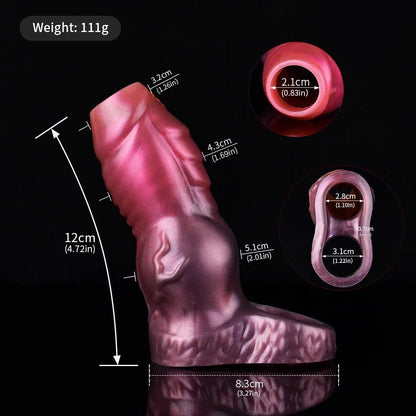 Silikon Fantasy Knot Dildo Sleeve - Ribbad Yta - Män sexleksak - WIQ