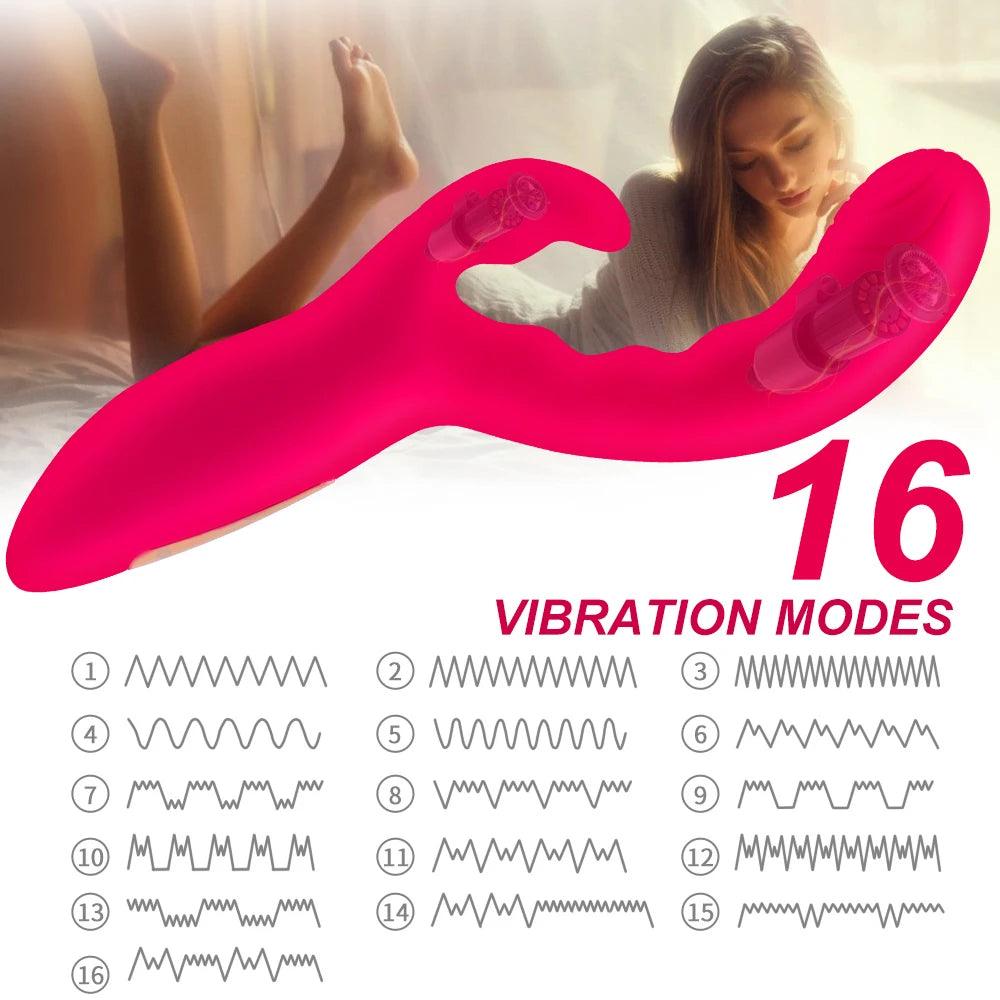 Silikon G-Punkt & Klitorisstimulator med 16 Vibrationslägen - WIQ